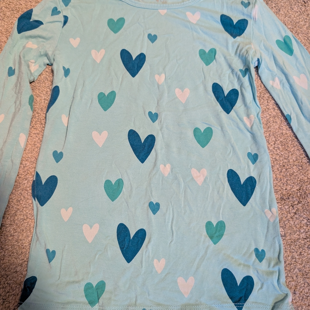 Kids Heart Print Long Sleeve Shirt